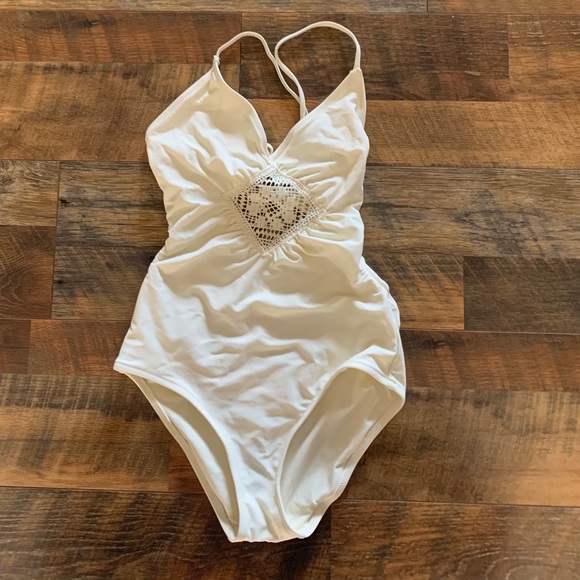 aerie Other - White crochet detail Aerie one piece swimsuit